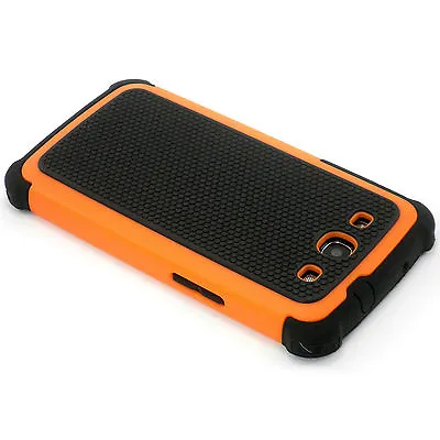 New Orange And Black Heavy Duty Hard Case For Samsung Galaxy S3 I9300 SIII • $5.05