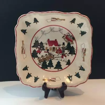 Masons Christmas Village Square Cake Plate 8.5” Ch5789 • $74.95