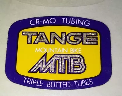 TANGE MTB Frame Decal: 'CR-MO TUBING' 'TRIPLE BUTTED TUBES' Vintage -SHIPS ASAP • $8.99