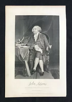 Steel Engraving Pres US 02 Adams John Cont Congress VP Father To John Q Adams #2 • $13.99