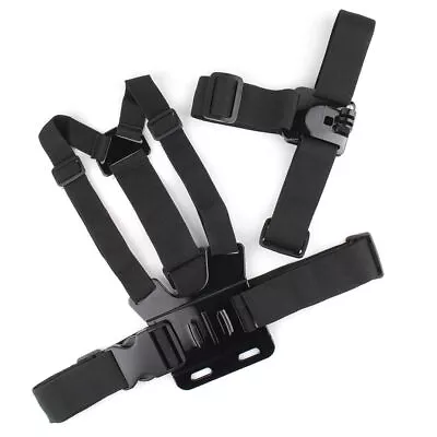 Elastic Adjustable Chest Belt Harness + Head Strap Mount For GoPro 10 9 Camera • $16.79