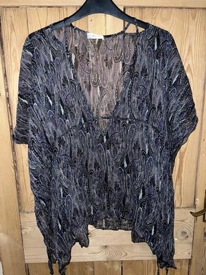 £5 • Buy Kookai Cropped Sheer Cover Up Blouse Top M 10 12 Festival Waterfall Kaftan A3