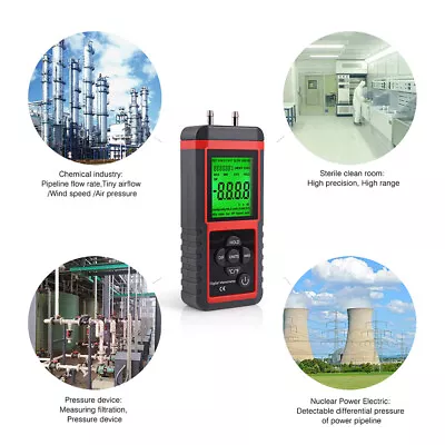 $48.99 • Buy Digital Manometer Air Pressure Meter Gauge KPA Vacuum Gas Tester W/ LCD Display