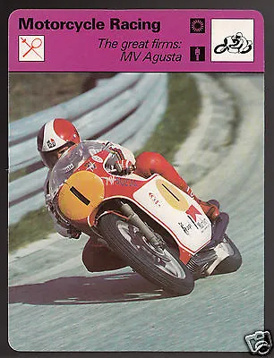 MV AGUSTA MOTORCYCLE RACING FIRM Giacomo Agostini 1978 SPORTSCASTER CARD 33-15 • $3.16