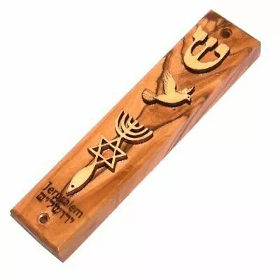 Holy Land Market Olive Wood Messianic Mezuzah Engraved And Ornamented With • $15.95