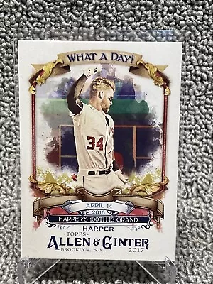 2017 Topps Allen & Ginter ~ Bryce Harper ~ What A Day Insert ~ WAD-83 Nationals • $0.99