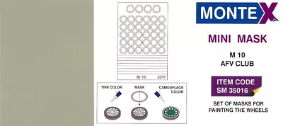 Montex 1/35 M10 WOLVERINE Tank Destroyer WHEEL PAINT MASK AFV Club • $10.24