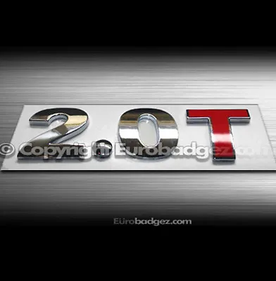 1 - NEW 2.0T 3D Adhesive Rear Chrome Badge Emblem Fits VW Jetta GLI (2.0T) • $9.99