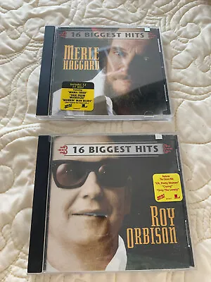 Merle Haggard And Roy Orbison’s 16 Biggest Hits 2 Disc Lot  • $12