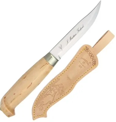 Marttiini Lynx 131 Fixed Knife 4.25  Stainless Steel Blade Curly Birch Handle • $51.89