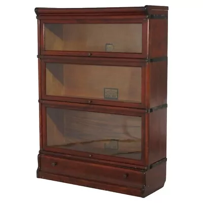 Antique Arts & Crafts Mahogany Globe Wernicke Stack Barrister Bookcase C1910 • $1560