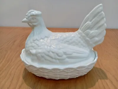 Genuine Vintage White 'Portmerion' Hen On Nest Egg Storage Size One • £15