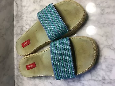 Teal And Blue Sparkly Sandals Flip Flops Size 8 • $8.99