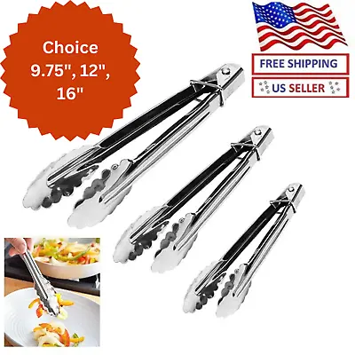 Stainless Steel Kitchen Tongs Food Serving Grill Multi Purpose Cooking Tongs • $6.89