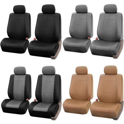 Premium PU Leather Seat Covers For Car Truck SUV Van - Front Seats • $34.99