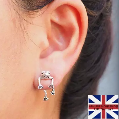 A Pair Gothic Frog Earring For Women Men Fashion Stud Statement Piercing Jewelry • £3.80