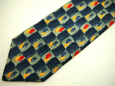 Marks Spencer St Michael Mens Necktie Tie Blue Yellow Red Checker 100% Silk 59  • $5.36