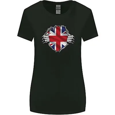 Union Jack Flag Ripped Torn Gym British UK Womens Wider Cut T-Shirt • £9.99