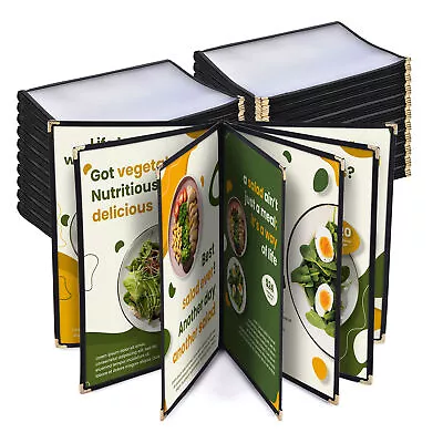 WeChef 20 Pack Restaurant Menu Covers 8.5 X 14 Book Style 7 Pages 14 Views Black • $145.90