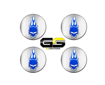 $199.99 • Buy C6 Corvette Chrome With Blue Elwood Jake Logo Center Caps, Fits Z06, GS, C5