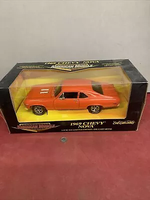 Ertl American Muscle 1969 Chevrolet Nova Orange 1:18 Scale Diecast Boxed • $69.99