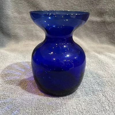 Vintage Glass Hyacinth Vase. Blue Glass Base • $17