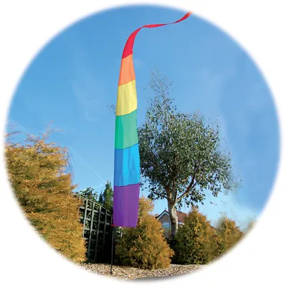 Spirit Of Air Rainbow Festival Banner 3.75m Flag Kit Stake & Pole - Camping  • £22.90