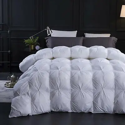 $119.99 • Buy SNOWMAN White Goose Down Comforter Pinch Pleat Design Duvet Insert 750+FP,1200TC