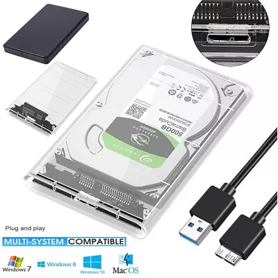 2.5  SATA USB 3.0 Hard Drive Disk HDD SSD Enclosure External Laptop Case Disk • $9.38