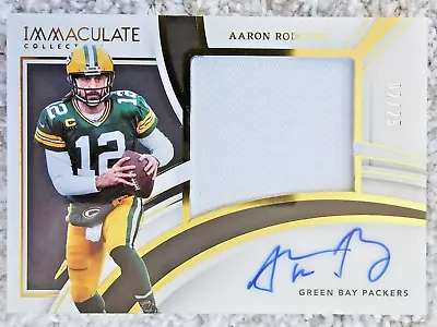 2022 Aaron Rodgers Panini Immaculate Premium Jumbo Jersey Patch Auto SSP /25 • $195.17