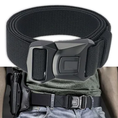 Military Belt For MEN Tactical Strap Waistband Belts Quick Release Buckle Black • $11.99