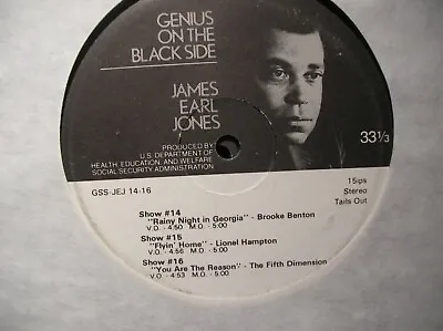 $7.95 • Buy GENIUS ON THE BLACK SIDE With James Earl (Darth Vader) Jones Lot 2 1975 Radio LP