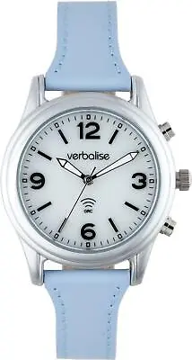 Verbalise Ladies Talking Watch With Blue Leather Pin And Tuck Strap VLRC-201LBL • £69.99