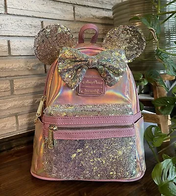 Metallic Pink Mickey Mouse Ears Disney Parks Mini Backpack From Loungefly. • $78.40