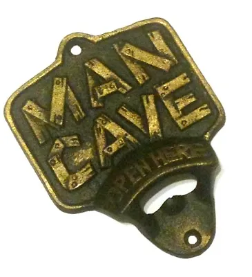 Man Cave Bottle Opener Metal Cast Iron 5 1/2x4 Inches New  • $14.99