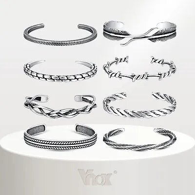 Vnox Retro Bangles For Men Twisted Stainless Steel Knot Cuff Bracelet Vintage • $11.99