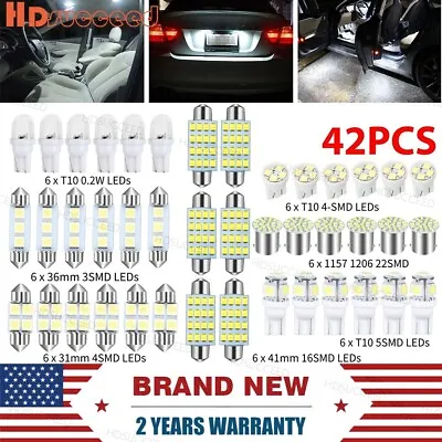 42Pcs Car Interior Combo LED Map Dome Door Trunk License Plate Light White Bulbs • $2.99