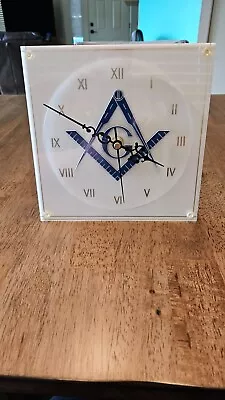 Marion Kay Lucite Clock  Freemason  • $22.50