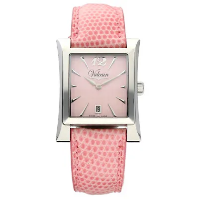 Vulcain Vulcanova 600120G85BAO941 Pink Dial Steel Square Quartz Women's Watch • $525