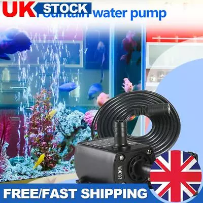 Fountain Aquarium Mini DC 12V Brushless Pump Pond Submersible Water Pump • £8.60