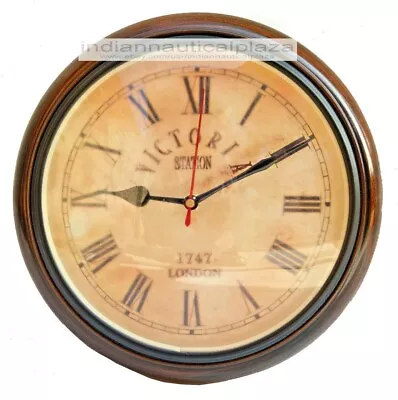 1947 Victoria Station London Wall Clock Handmade  Wooden 12 Inch  Historical  • £66