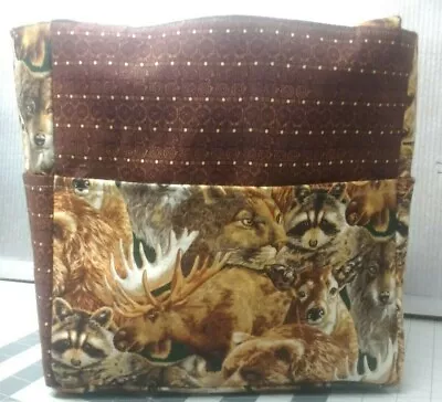 Deer Raccoon Moose Wildlife Outdoors Woods Purse/Project Bag Handmade 12x12 • $39.99