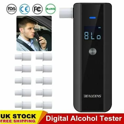 £20.99 • Buy Digital Police Breathalyzer Alarm Breath Alcohol Tester Analyzer +10 Mouthpieces