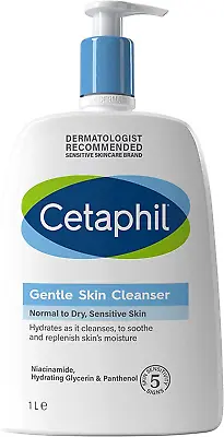 £23.75 • Buy Cetaphil Gentle Skin Cleanser, 1L, Face & Body Wash, For Normal To Dry Sensitive