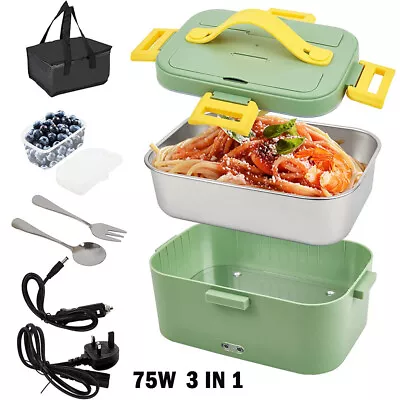 £21 • Buy 1.8L Portable Lunch Box Electric Heating Bento Case Container With Spoon & Fork