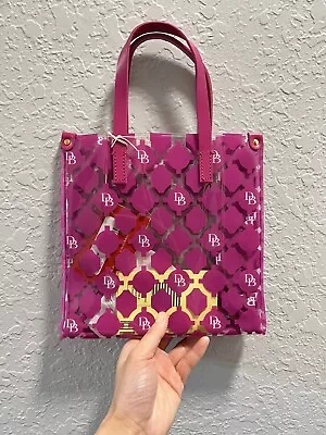 Dooney & Bourke DB Logo Clear HOT PINK Sanibel Small Lunch Tote HandBag New • $59