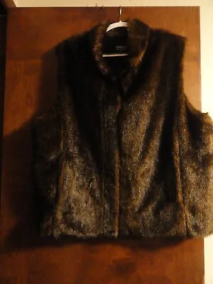 Donna Salyers Fabulous Faux Furs Vest Womens Mink Look XL Front Hooks Gorgeous!! • $49