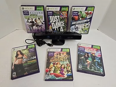 Microsoft Xbox 360 Kinect Sensor & 6 Game Bundle! TESTED! SHIPS FREE TODAY 🔥  • $34.88