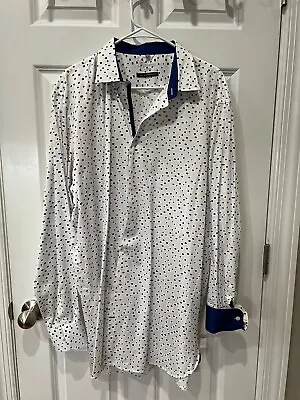 Visconti Uomo Mens Long Sleeve Button Up Shirt Flip Cuffs Size XLT • $12.99