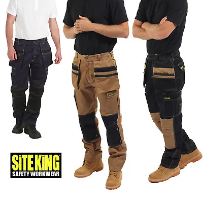 £29.99 • Buy SITE KING Multi Pocket Cargo Combat Work Trousers - KNEE PAD & HOLSTER POCKETS